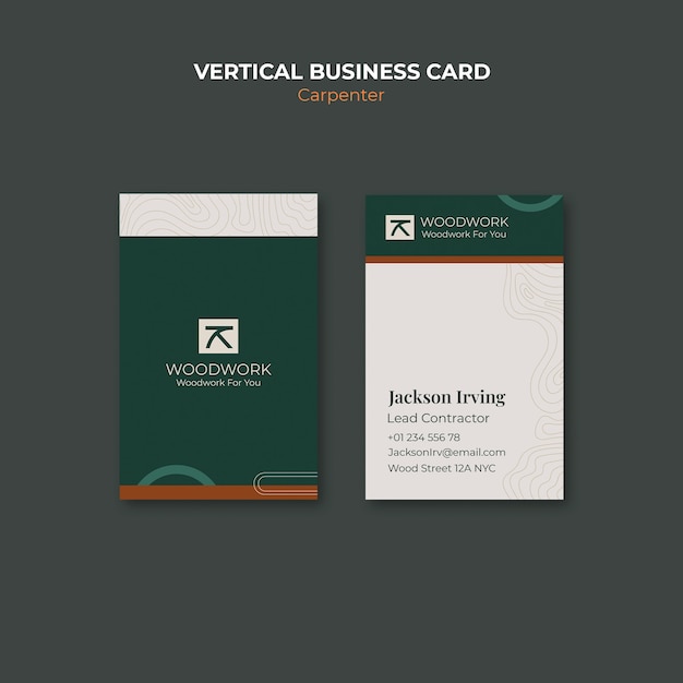 Carpenter business card template design