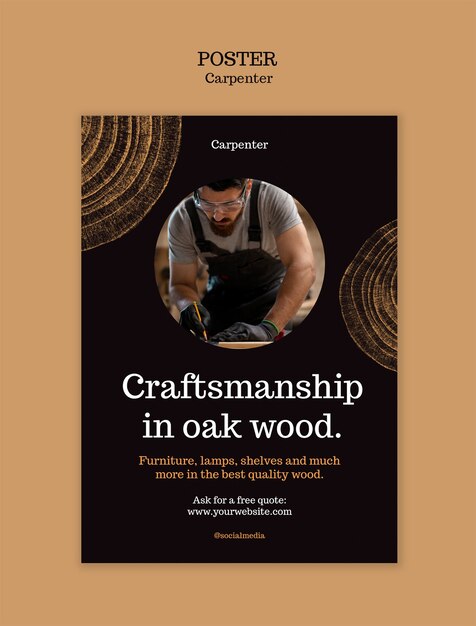carpenter poster template design