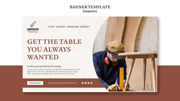 Carpentry concept banner template