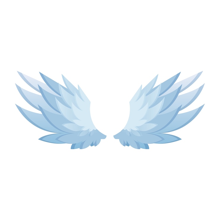 Free PSD cartoon angel wings isoltated