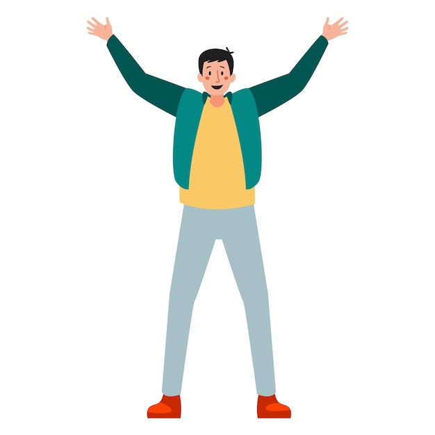 cartoon character waving  illustration