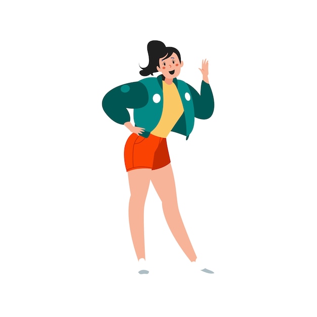 cartoon character waving  illustration