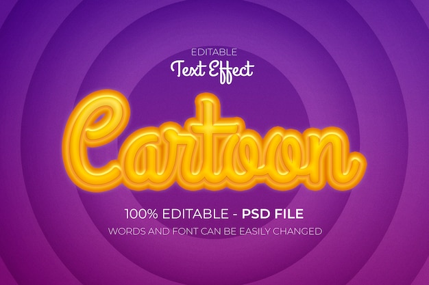 Cartoon editable text effect