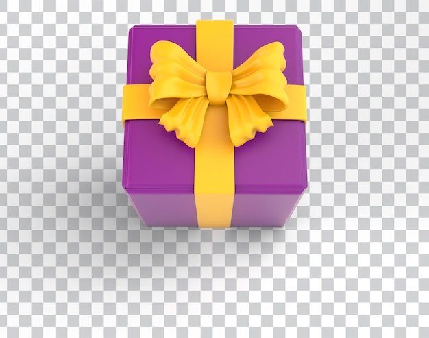 Free PSD cartoon eid gift box top side