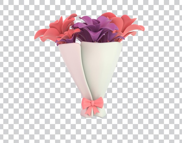 Free PSD cartoon flower bouquet