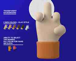 Free PSD cartoon hand middle finger gesture