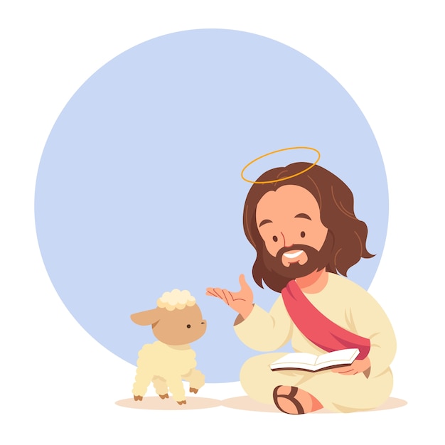 Free PSD cartoon jesus christ illustration