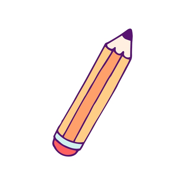 Free PSD cartoon pencil illustration