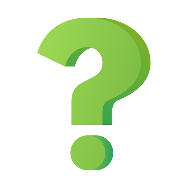 Cartoon question mark isolated