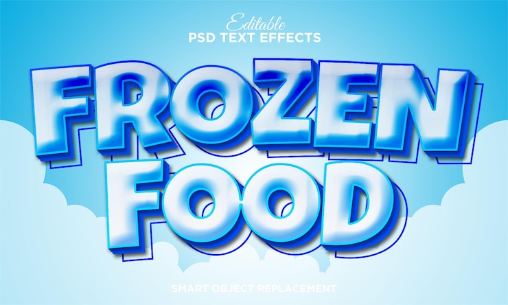 मुफ़्त PSD cartoon text effect with snow theme