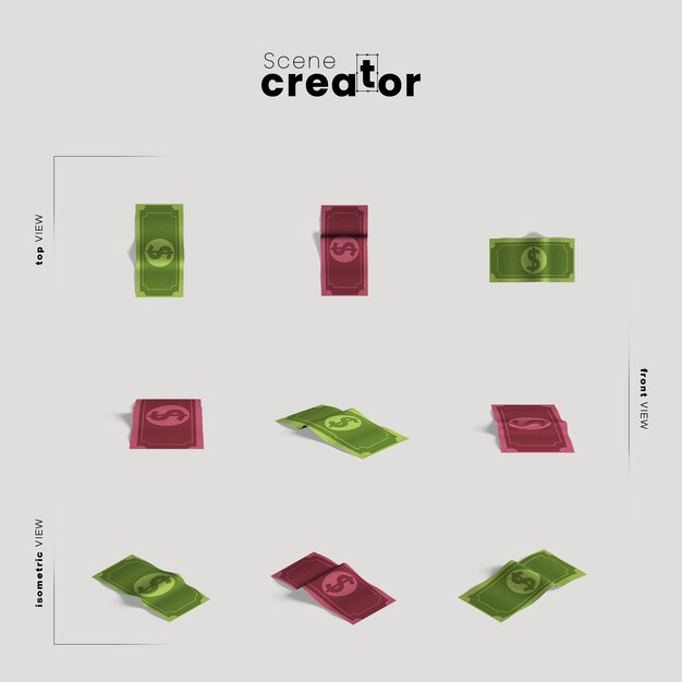 Cash Money Various Angles For Scene Creator Illustrations