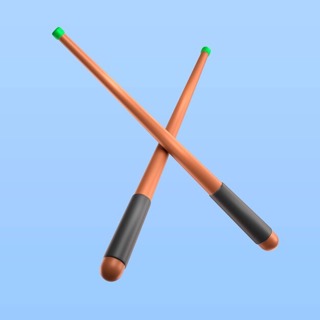 Casino cue sticks icon render