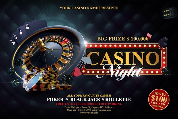 Casino royal flyer and social media post template