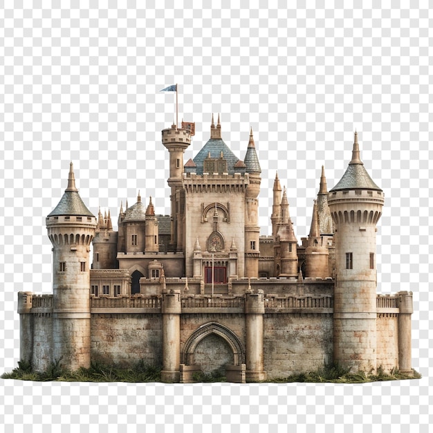 Free PSD castle house isolated on transparent background