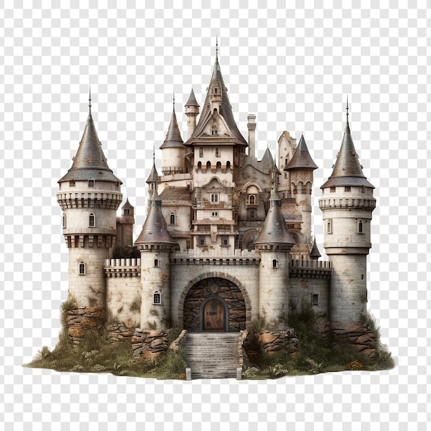 Free PSD castle house isolated on transparent background