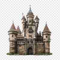 Free PSD castle house isolated on transparent background