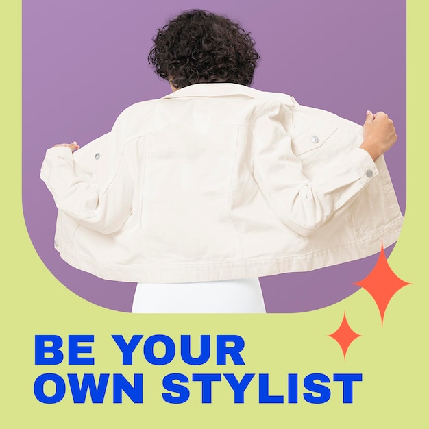 Casual woman fashion template psd for social media post