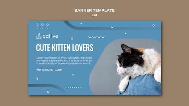 Cat lover banner template design