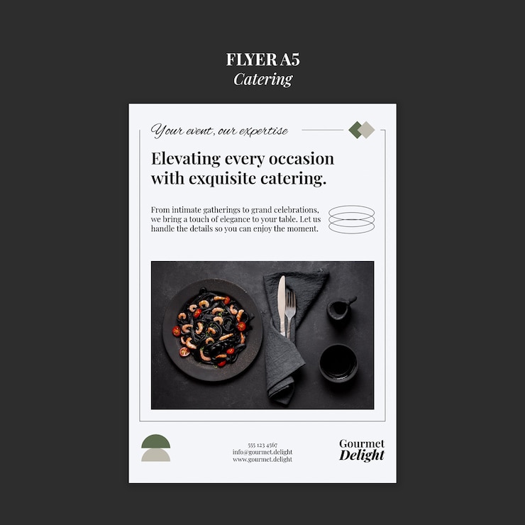 Free PSD catering flyer template design