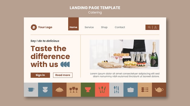 Free PSD catering template design