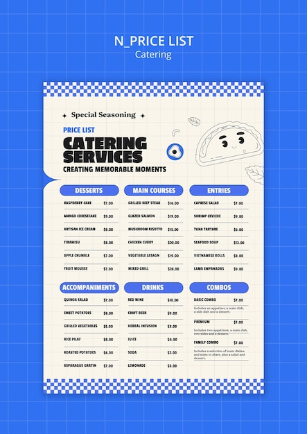 Catering template design