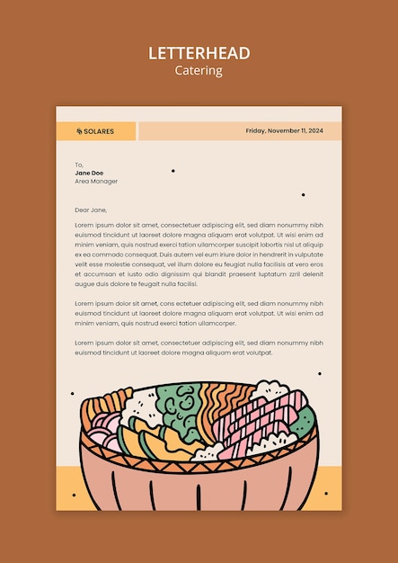 Free PSD catering template design