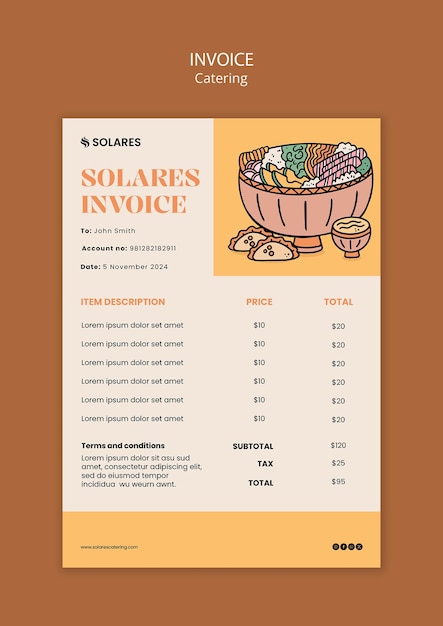 Free PSD catering template design