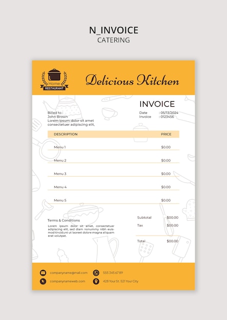 Free PSD catering  template design