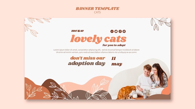 Cats banner template concept