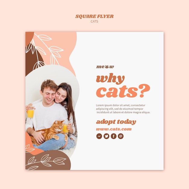 無料PSD 猫チラシテンプレート