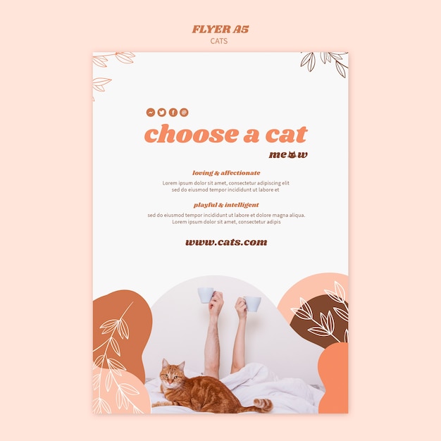 Cats poster template design