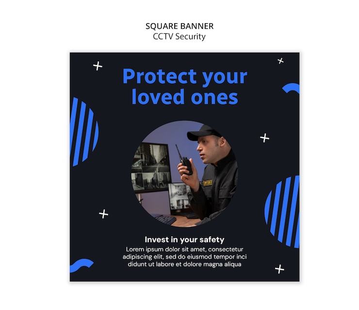 Free PSD cctv security technology template