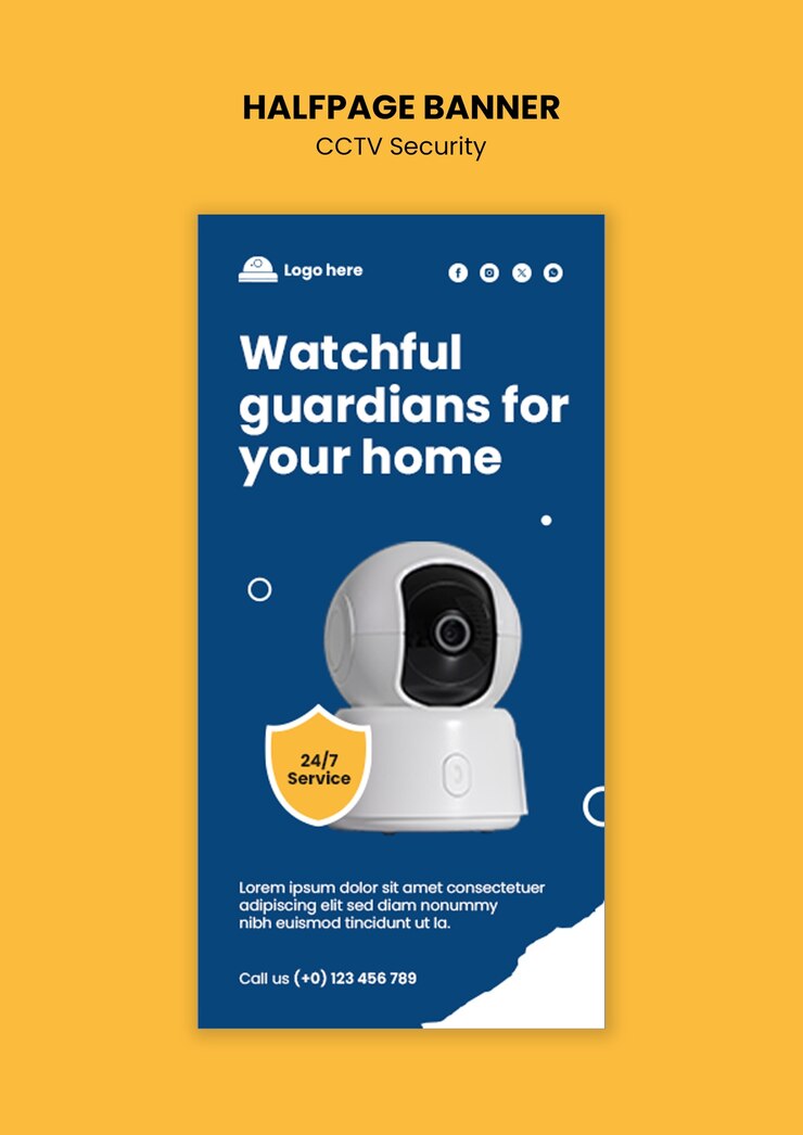 Free PSD cctv security template design