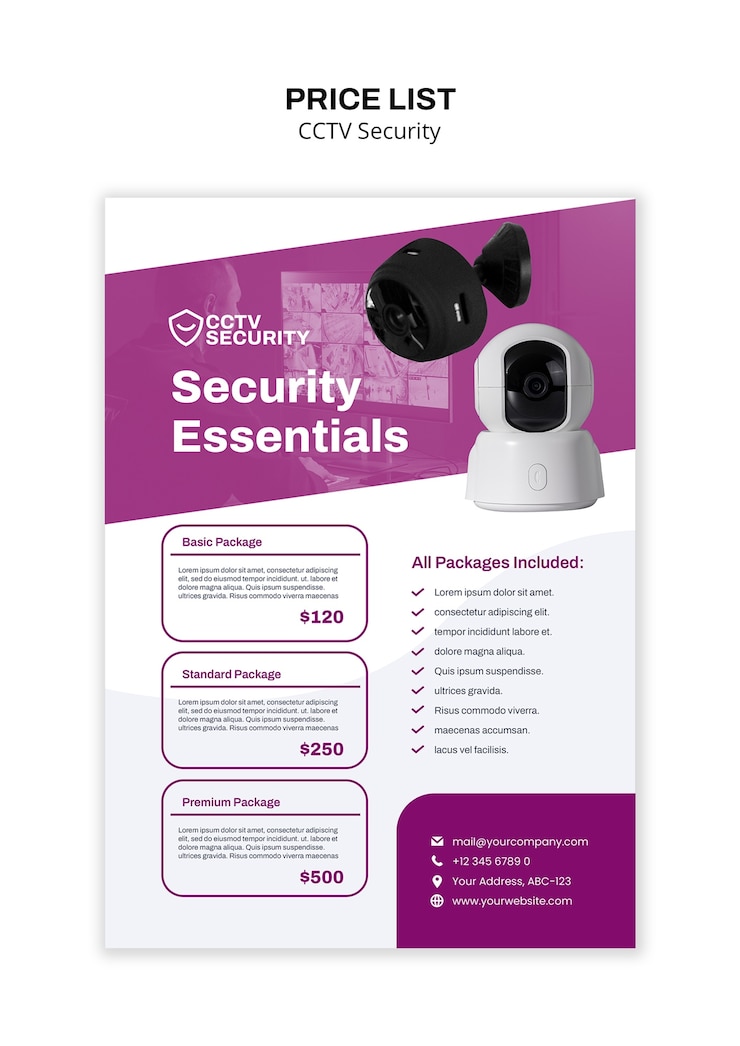 Free PSD cctv security template design