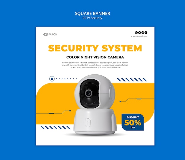 PSD gratuito cctv security template design