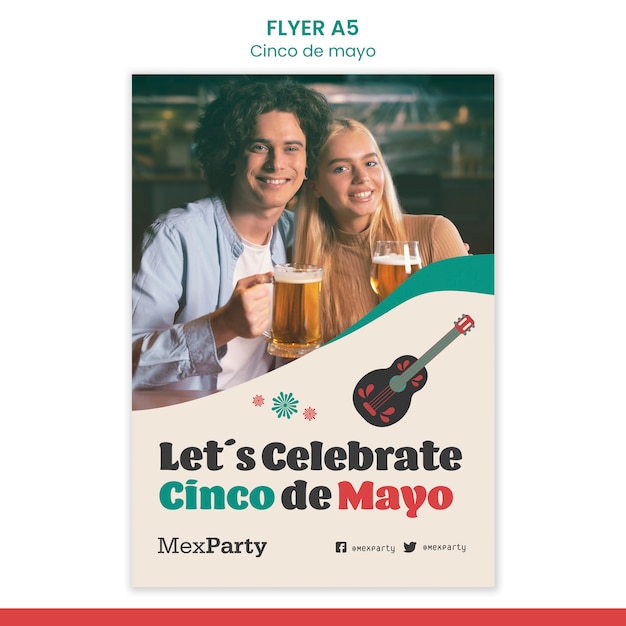 Free PSD celebrate cinco de mayo flyer template