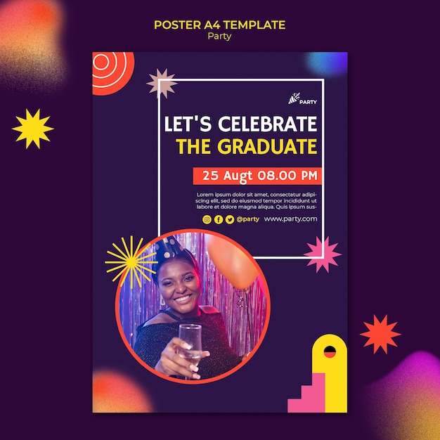 Free PSD celebrate the graduate poster template