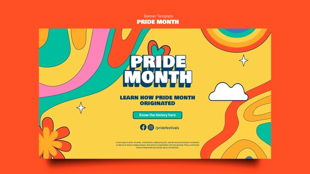 celebrate pride month horizontal banner