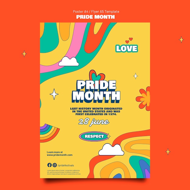 Free PSD celebrate pride month poster template