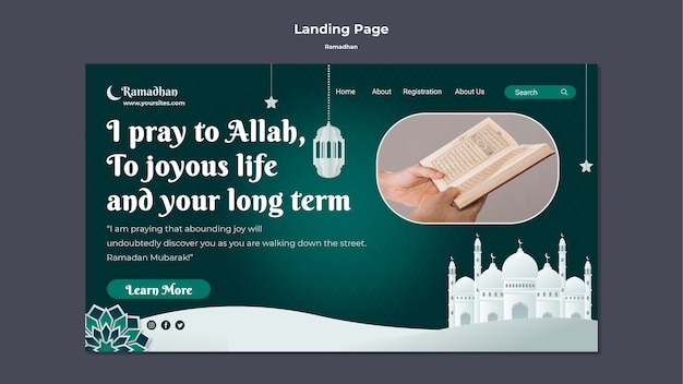 Free PSD celebrate ramadan web template