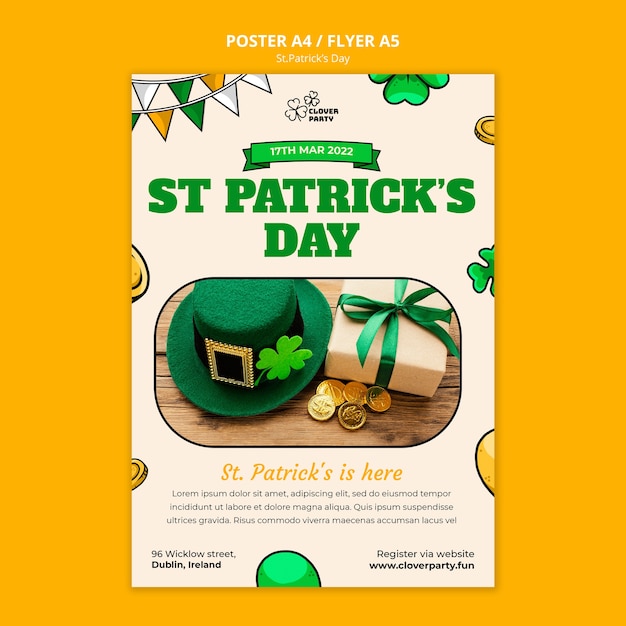 Celebrate st. patrick's day flyer template
