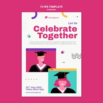 Celebrate virtual graduation flyer template