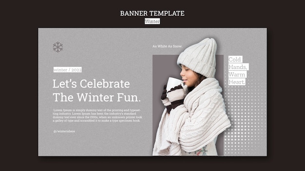 Free PSD celebrate winter banner template