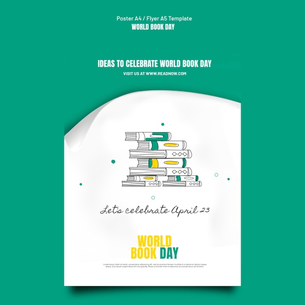 Free PSD celebrate world book day flyer template