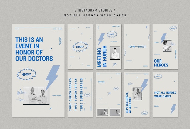 Free PSD celebrating doctors instagram stories