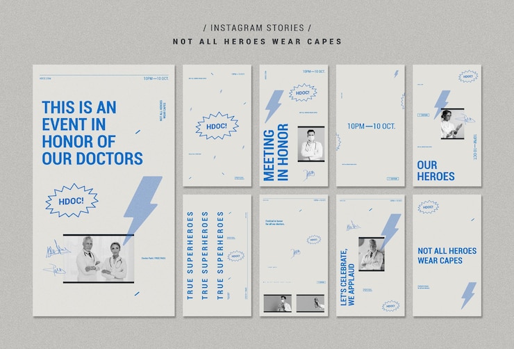 Free PSD celebrating doctors instagram stories