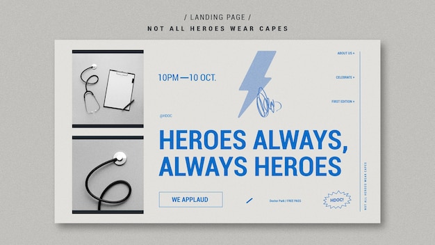 Celebrating doctors landing page style