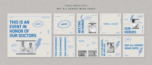 Free PSD celebrating doctors social media posts