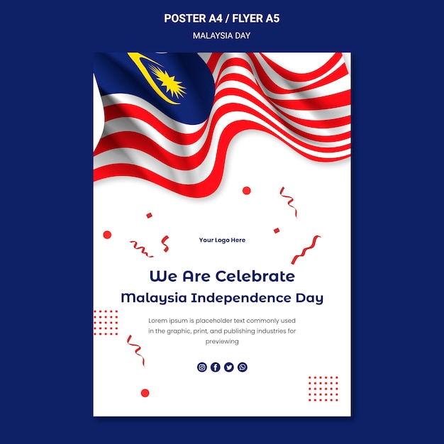 Free PSD celebrating malaysian independence flyer template