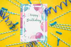 Free PSD celebration card decoration